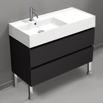 Bathroom Vanity Black Bathroom Vanity, Floor Standing, Modern, 40